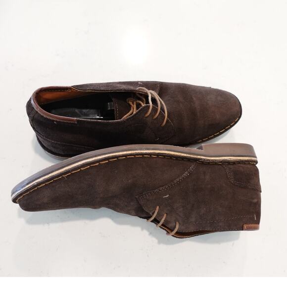 Kenneth Cole Reaction Men's Chukka Dark Brown Suede Leather Lace up Size 11.5 - Picture 5 of 9